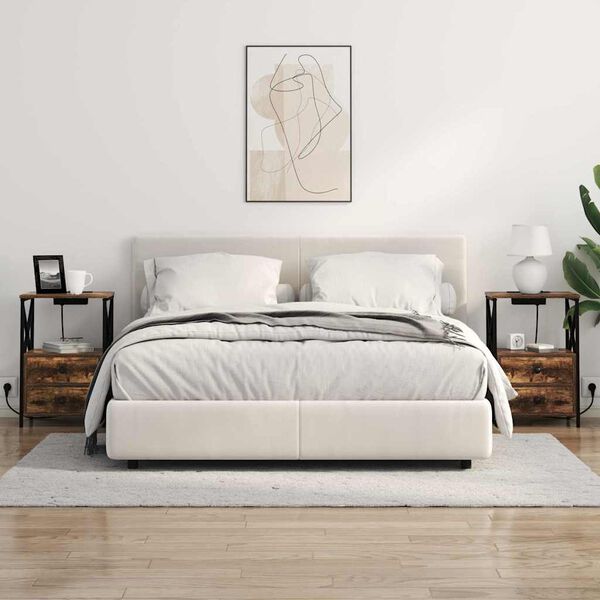 vidaXL Cabinet de chevet Ch&ecirc;ne fum&eacute; 40 x 31 x 60 cm Bois d'ing&eacute;nierie