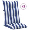 vidaXL Coussins de chaise de jardin &agrave; dossier haut lot de 6