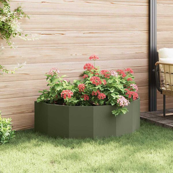 vidaXL Jardini&egrave;re Vert olive 120 x 60 x 35 cm Acier