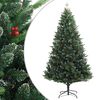 vidaXL Sapin de Noël artificiel à charnières avec baies rouges 210 cm