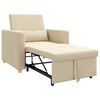 vidaXL Canap&eacute;-lit escamotable simple Cr&egrave;me 90 x 165 x 87 cm tissu