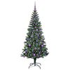 vidaXL Sapin de Noël artificiel pré-éclairé Vert 180 cm PVC et métal