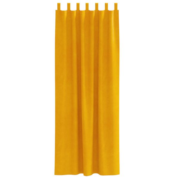 vidaXL Rideaux occultants 2 pcs Jaune moutarde 140 x 245 cm Velours