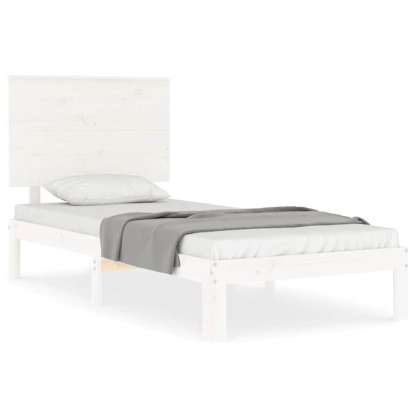vidaXL Cadre de lit sans matelas blanc bois de pin massif