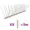 vidaXL Ensemble de 6 pointes &agrave; 4 rang&eacute;es contre oiseaux Plastique 3 m