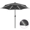vidaXL Parasol de jardin et lumi&egrave;res LED m&acirc;t en aluminium anthracite