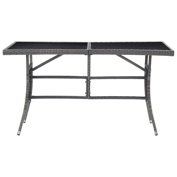 vidaXL Table de jardin Gris 140x80x74 cm R&eacute;sine tress&eacute;e