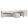 vidaXL Canap&eacute; de Jardin 6 Places avec Coussins Aspect Rattan PP Blanc