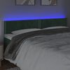 vidaXL T&ecirc;te de lit &agrave; LED Vert fonc&eacute; 160x5x78/88 cm Velours