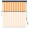 vidaXL Store roulant d'ext&eacute;rieur 140x250 cm Blanc et orange