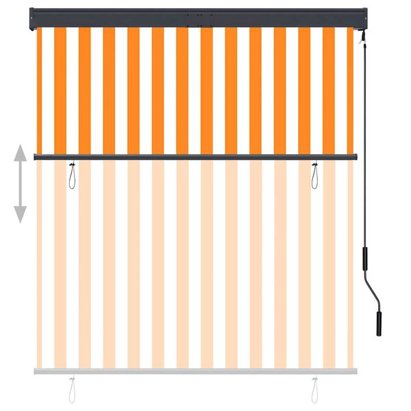 vidaXL Store roulant d'ext&eacute;rieur 140x250 cm Blanc et orange