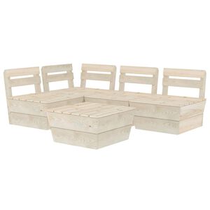 vidaXL Salon de jardin palette 5 pcs Bois d'&eacute;pic&eacute;a impr&eacute;gn&eacute;