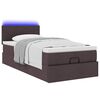 vidaXL Lit ottoman avec matelas et LED marron fonc&eacute; 90x200 cm tissu