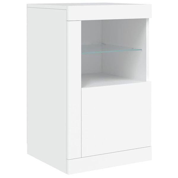 vidaXL Armoire latérale avec éclairage LED blanc bois d'ingénierie