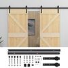 vidaXL Porte coulissante 2 pc 80 x 210 cm Bois de pin massif