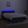 vidaXL Sommier &agrave; lattes de lit avec matelas LED Noir 140x190 cm Tissu