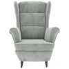 vidaXL Fauteuil à oreilles avec tabouret gris clair velours