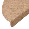 vidaXL Tapis d'escalier autocollants 15 pcs 56x17x3 cm Beige