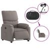 vidaXL Fauteuil inclinable &eacute;lectrique Taupe Tissu