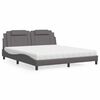 vidaXL Lit Viana avec matelas gris 180x200 cm similicuir