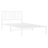 vidaXL Cadre de lit m&eacute;tal sans matelas et t&ecirc;te de lit blanc 107x203 cm