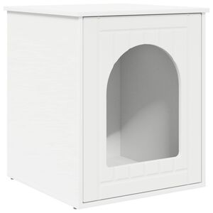 vidaXL Maison pour chat Blanc 53 x 52 x 62 cm Bois d'ing&eacute;nierie