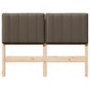 vidaXL T&ecirc;te de lit capitonn&eacute;e Marron et Taupe 120 cm Pin massif