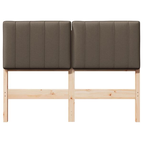vidaXL T&ecirc;te de lit capitonn&eacute;e Marron et Taupe 120 cm Pin massif