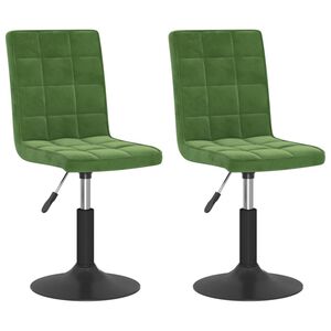 vidaXL Chaises pivotantes &agrave; manger lot de 2 vert fonc&eacute; velours