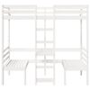 vidaXL Lit mezzanine avec bureau et chaises blanc 80x200 cm pin massif