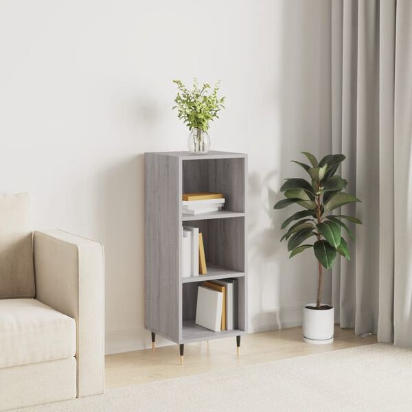 vidaXL Buffet sonoma gris 34,5x32,5x90 cm bois d'ing&eacute;nierie