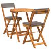 vidaXL Ensemble bistro de jardin 3 pcs Marron Bois d'acacia massif