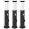 vidaXL Bornes lumineuses avec d&eacute;tecteur et prise lot de 3 50 cm acier inoxydable IP44