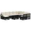 vidaXL Ensemble de canap&eacute; de jardin 11 pc Noir et blanc cr&egrave;me