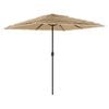vidaXL Parasol de jardin avec m&acirc;t en acier marron 248x248x248 cm