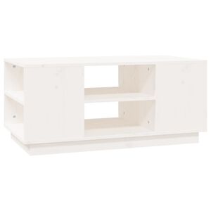 vidaXL Table basse Blanc 90x49x40,5 cm Bois massif de pin