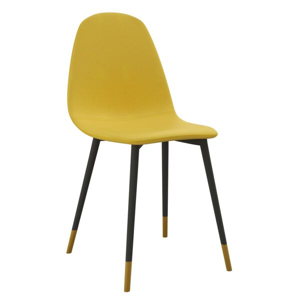 vidaXL Chaises &agrave; manger lot de 2 jaune moutarde tissu