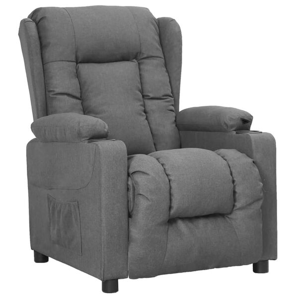 vidaXL Fauteuil inclinable Gris clair Tissu