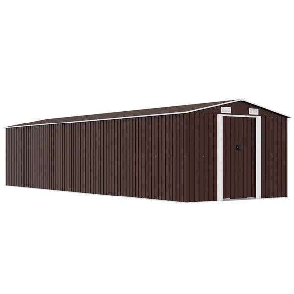 vidaXL Abri de jardin Marron 257x990x181 cm Acier galvanisé