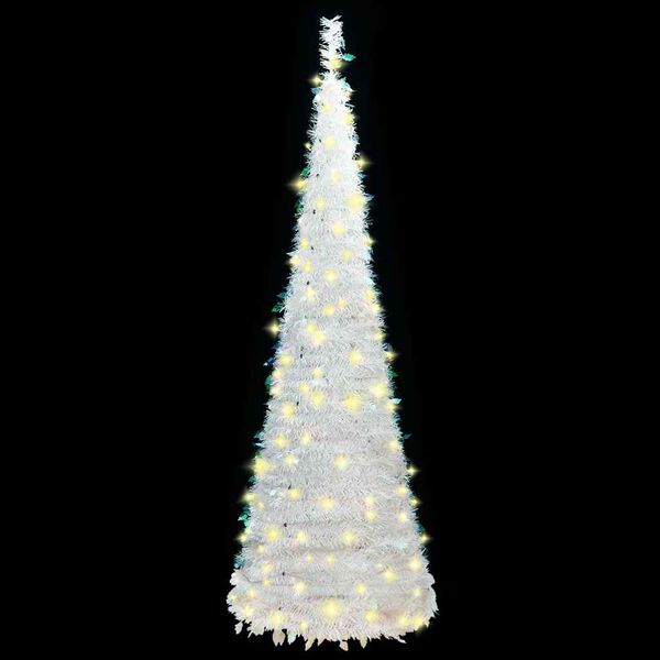 vidaXL Sapin de No&euml;l artificiel escamotable 50 LED blanc 120 cm
