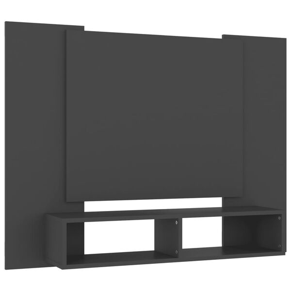 vidaXL Meuble TV mural Gris 120x23,5x90 cm Bois d’ingénierie
