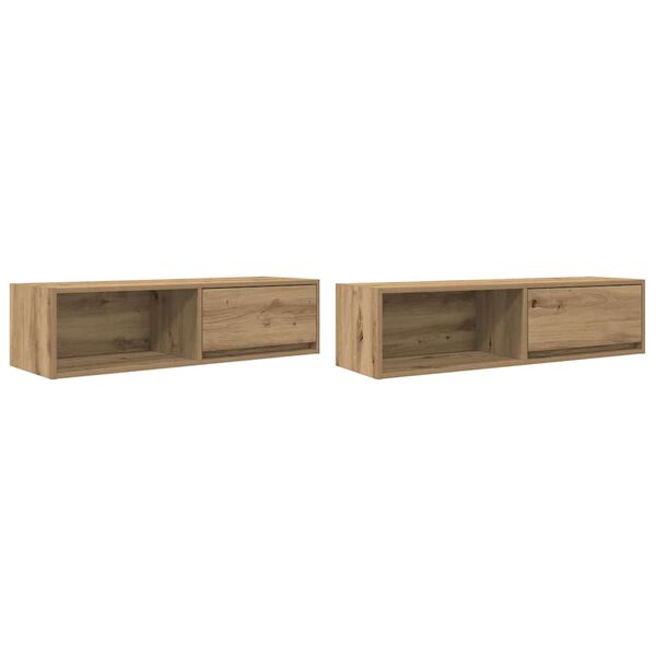 vidaXL Meubles TV 2 pcs ch&ecirc;ne artisanal 100x31x25,5 cm bois ing&eacute;nierie