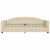 vidaXL Lit de jour avec matelas crème 90x200 cm tissu