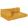 vidaXL Coussin de canap&eacute; sur palette 3 pcs Jaune 120 x 80 x 38 cm