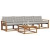 vidaXL Ensemble de canap&eacute;s d'ext&eacute;rieur 5 pcs Gris Naturel et Clair