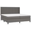 vidaXL Sommier &agrave; lattes de lit avec matelas Gris 200x200 cm Similicuir