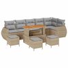 vidaXL Ensemble de canap&eacute; de jardin 10 pcs Beige polyrotin