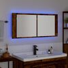 vidaXL Cabinet Miroir LED avec &eacute;tag&egrave;re Bois ancien 100 x 12 x 45 cm