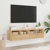 vidaXL Meubles TV muraux 2 pcs ch&ecirc;ne sonoma 60x30x30cm bois ing&eacute;nierie