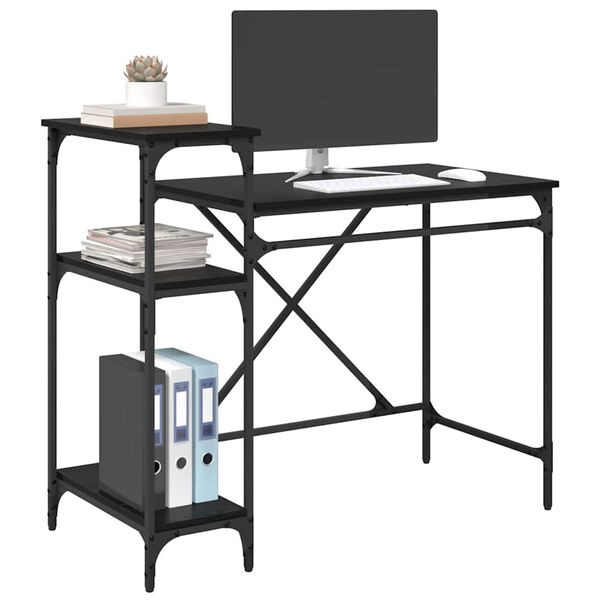 vidaXL Bureau Ch&ecirc;ne noir 105 x 50 x 90 cm Bois d'ing&eacute;nierie